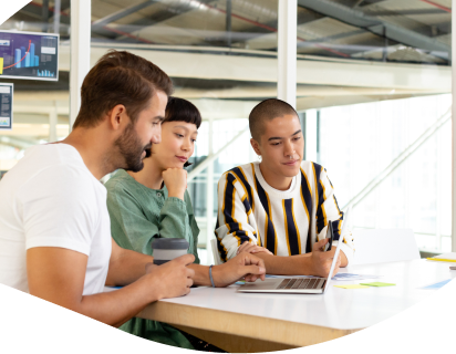 3 persons having discussion